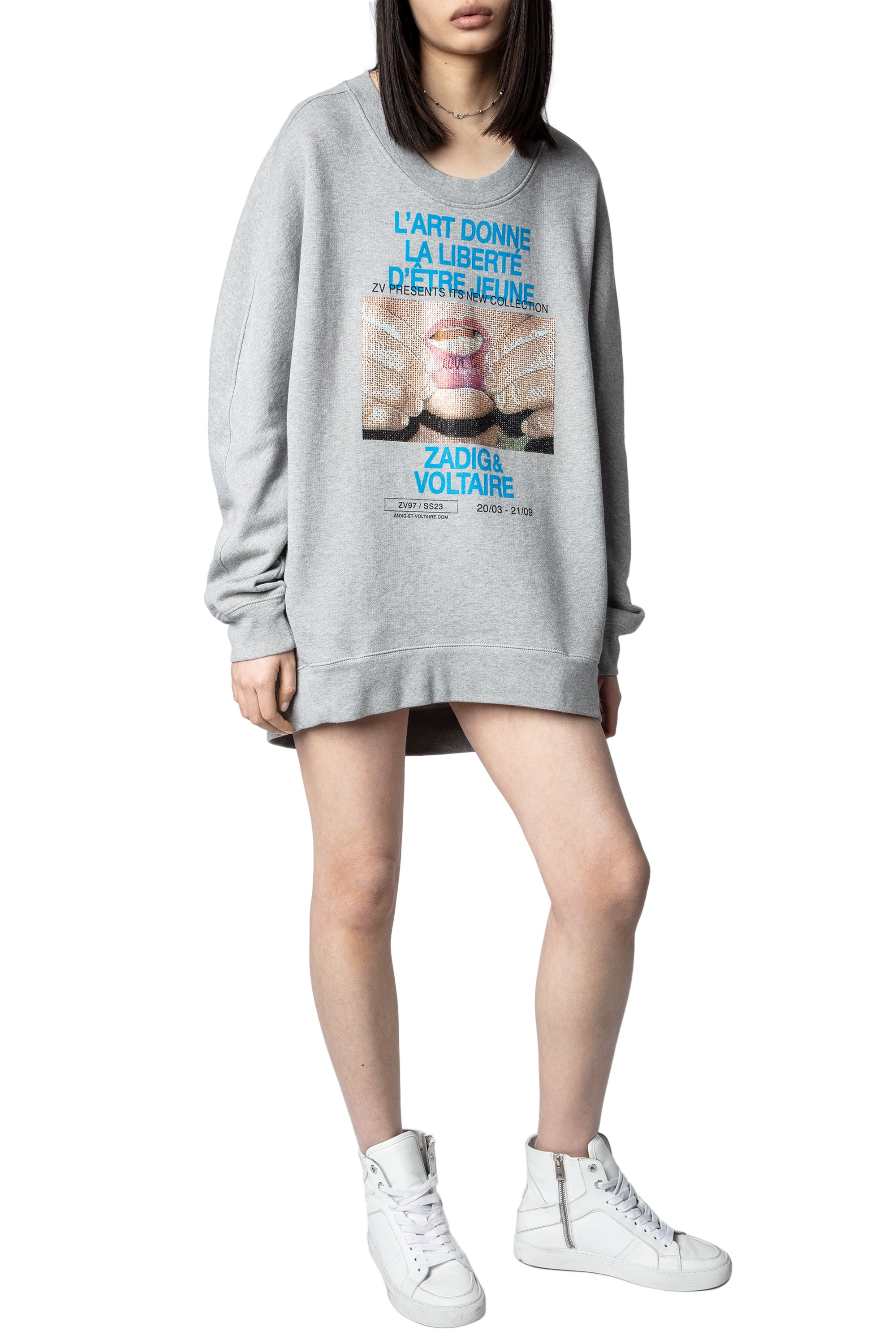 Freya Photoprint sweatshirt - China grey