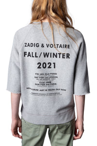Sweat-shirt Lina en molleton avec imprimé photo - Gris Chine