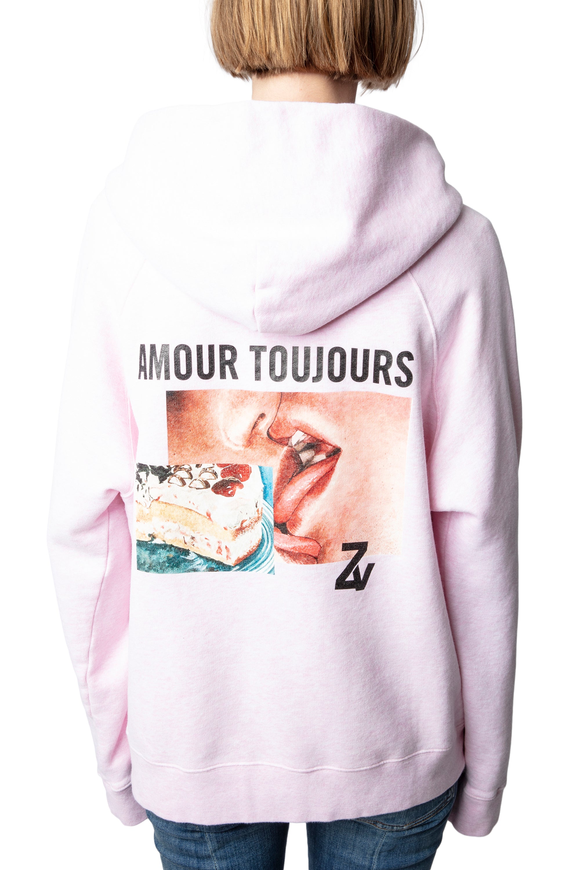 Sweat-shirt Georgy Photoprint - Rose Chine