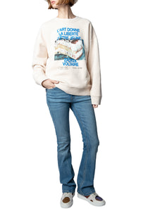 Sweat-shirt Judy Photoprint - Beige Chine