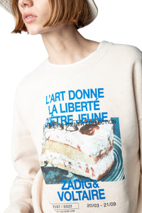 Sweat-shirt Judy Photoprint - Beige Chine