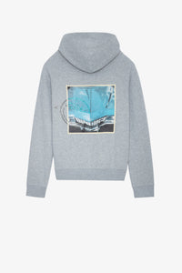 Sweat-shirt Georgy Strass Photoprint - Gris Chine