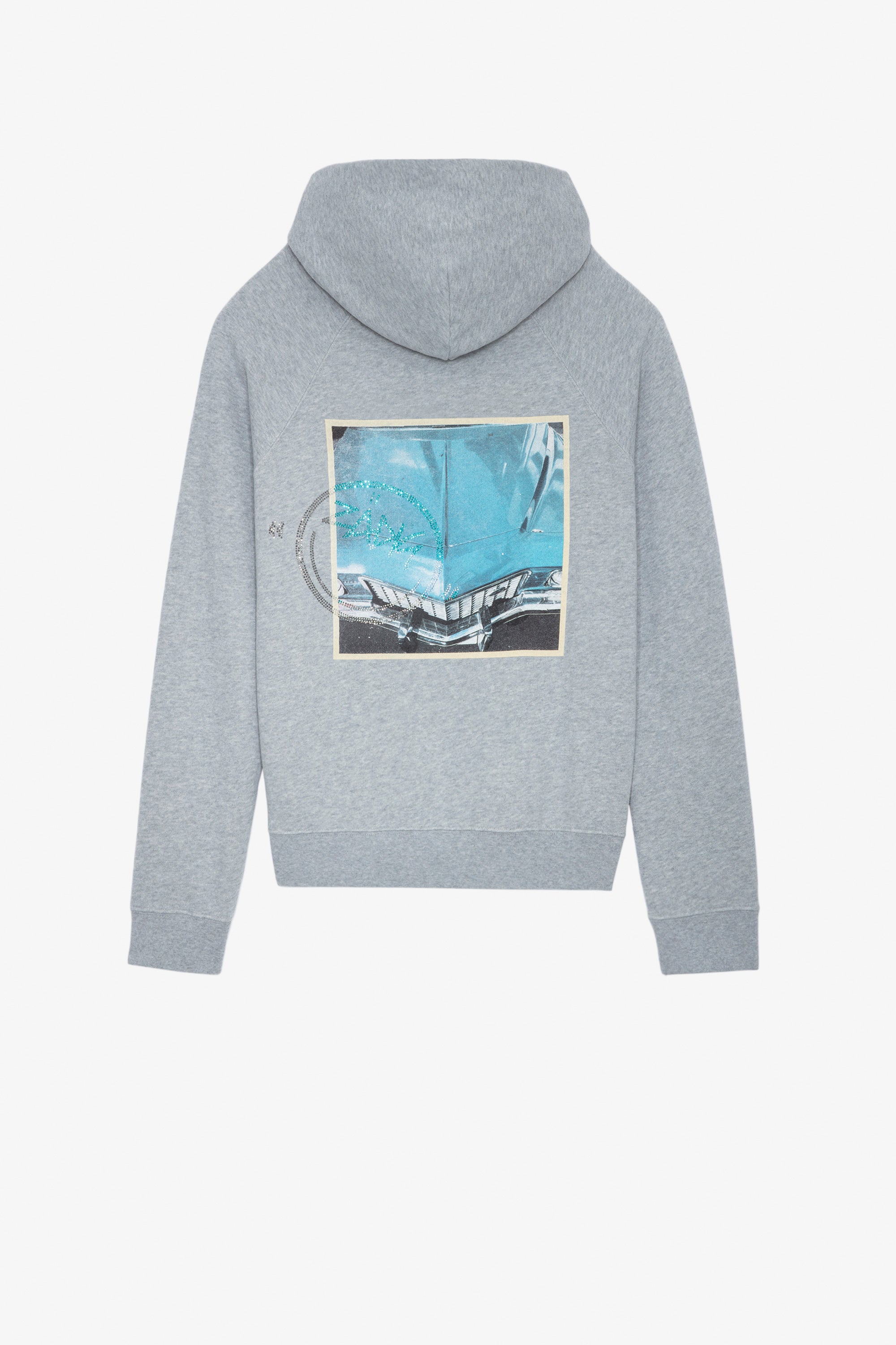 Sweat-shirt Georgy Strass Photoprint - Gris Chine