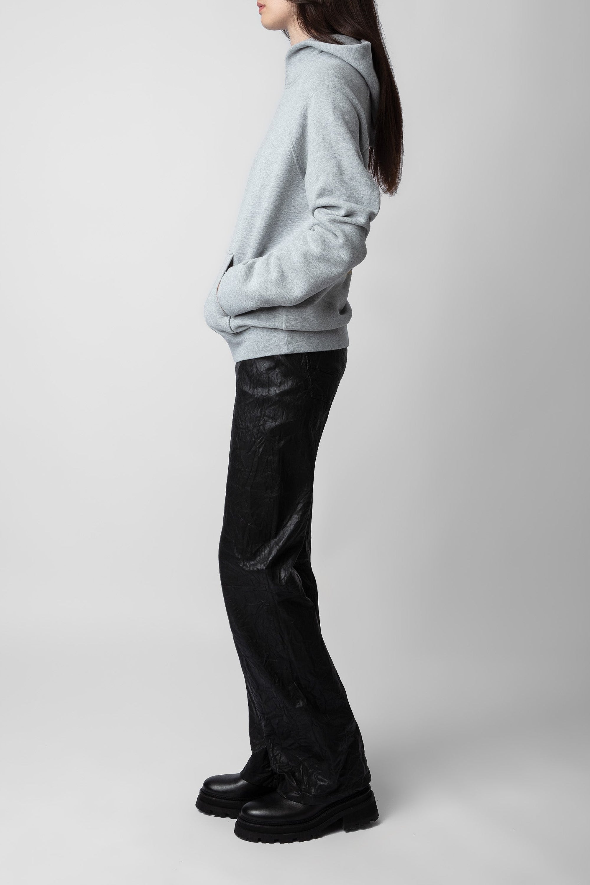 Sweat-shirt Georgy Strass Photoprint - Gris Chine