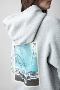 Sweat-shirt Georgy Strass Photoprint - Gris Chine