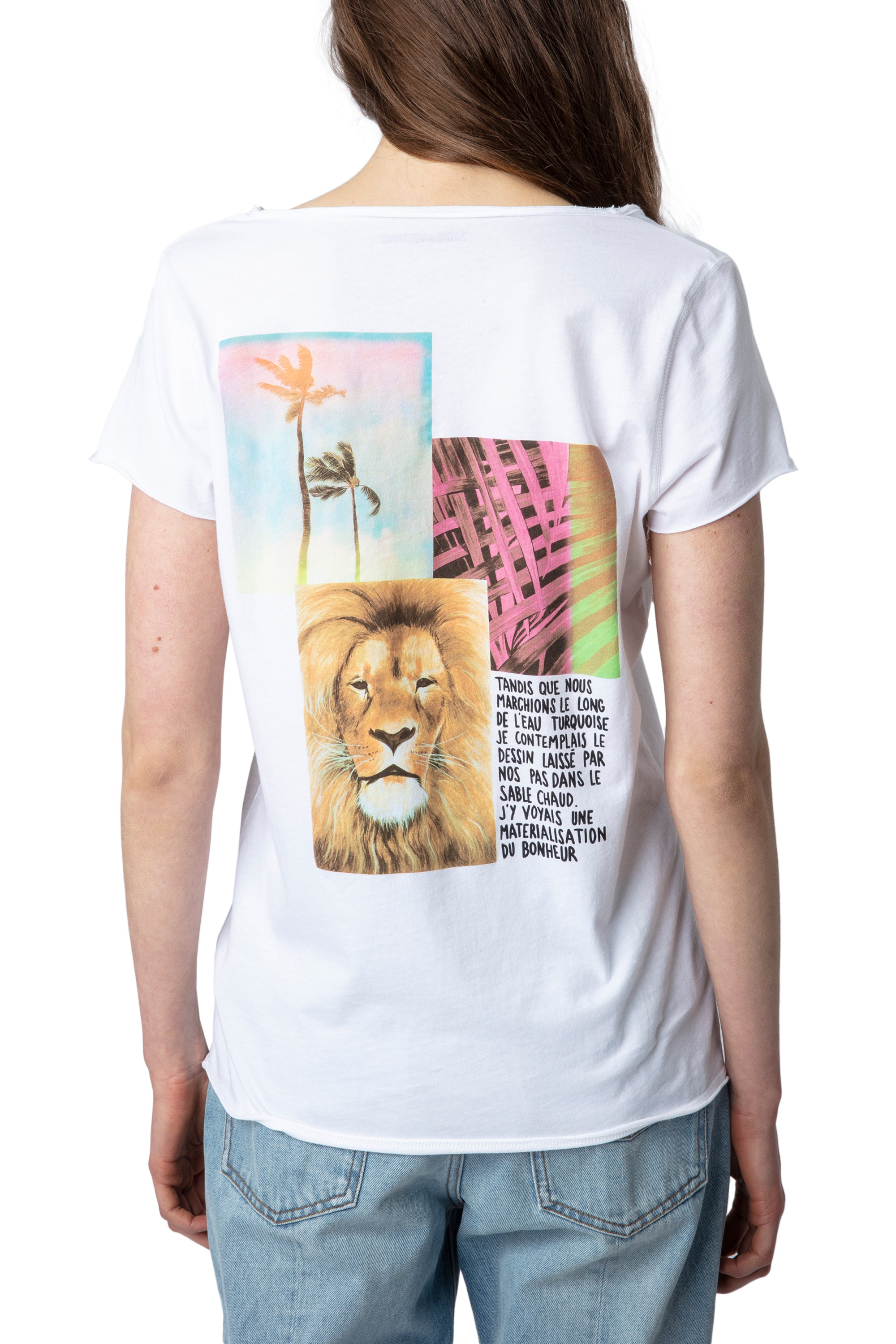 T-shirt à col tunisien - Blanc