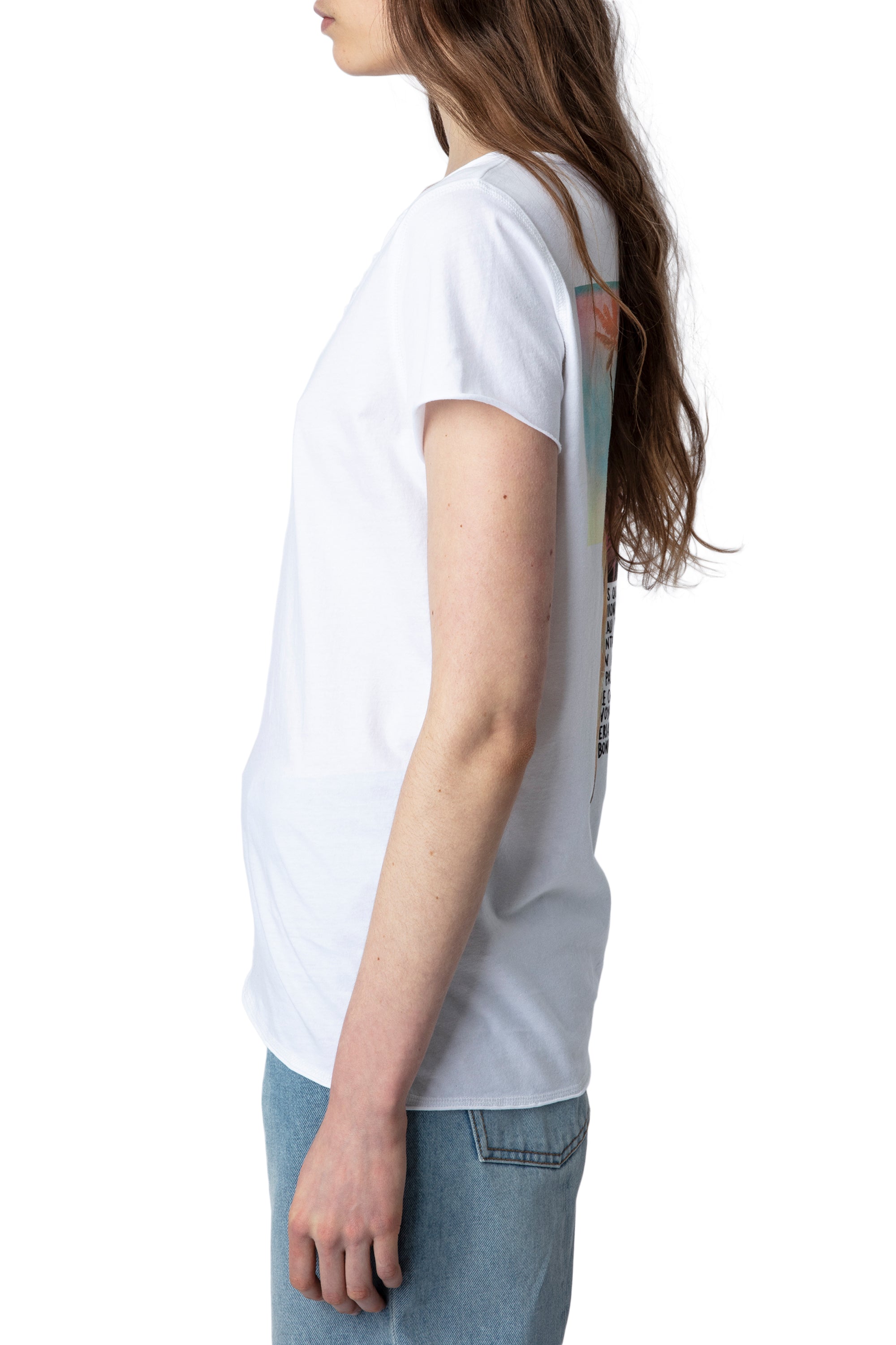 T-shirt à col tunisien - Blanc
