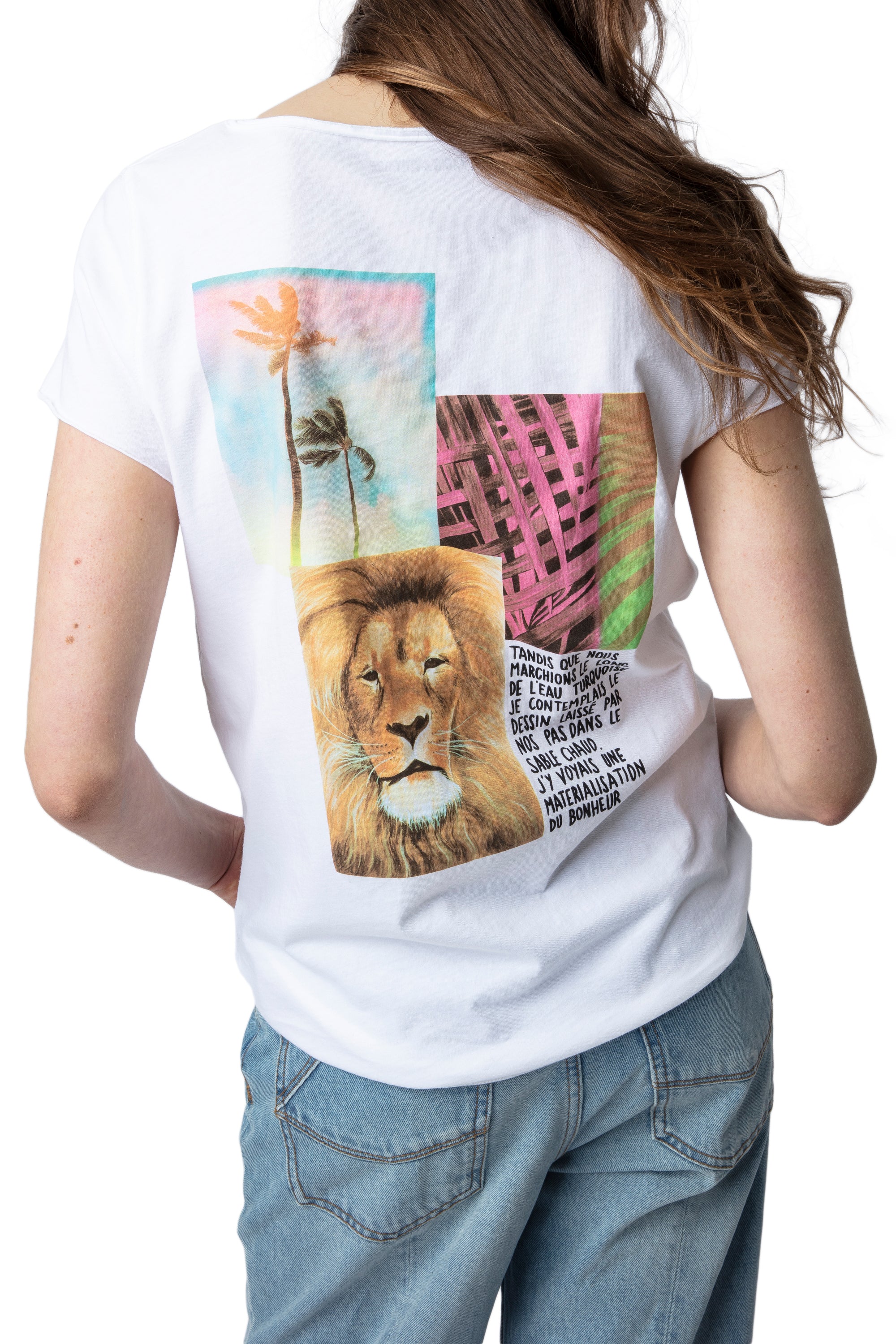 T-shirt à col tunisien - Blanc