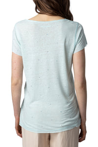 Tunisian linen T-shirt - Celadon