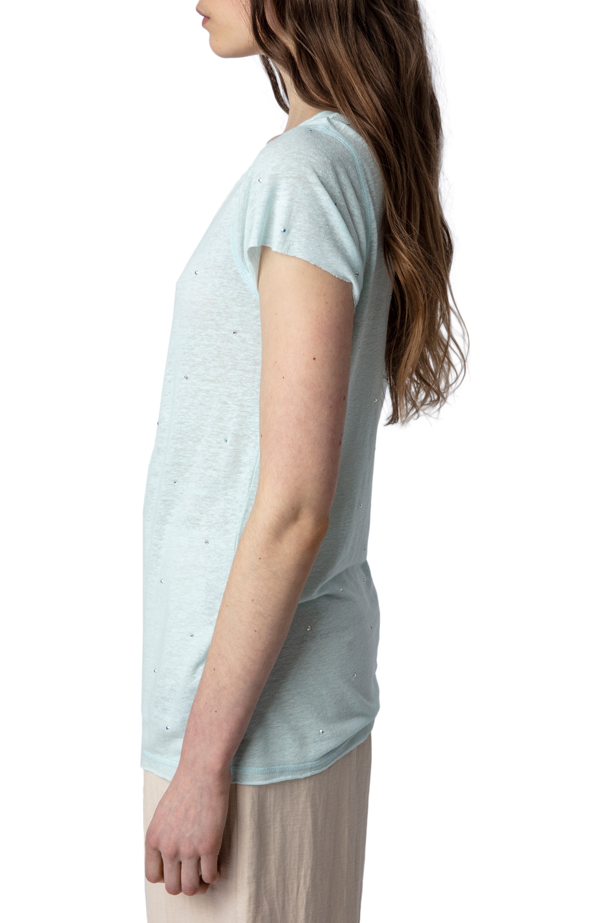 Tunisian linen T-shirt - Celadon