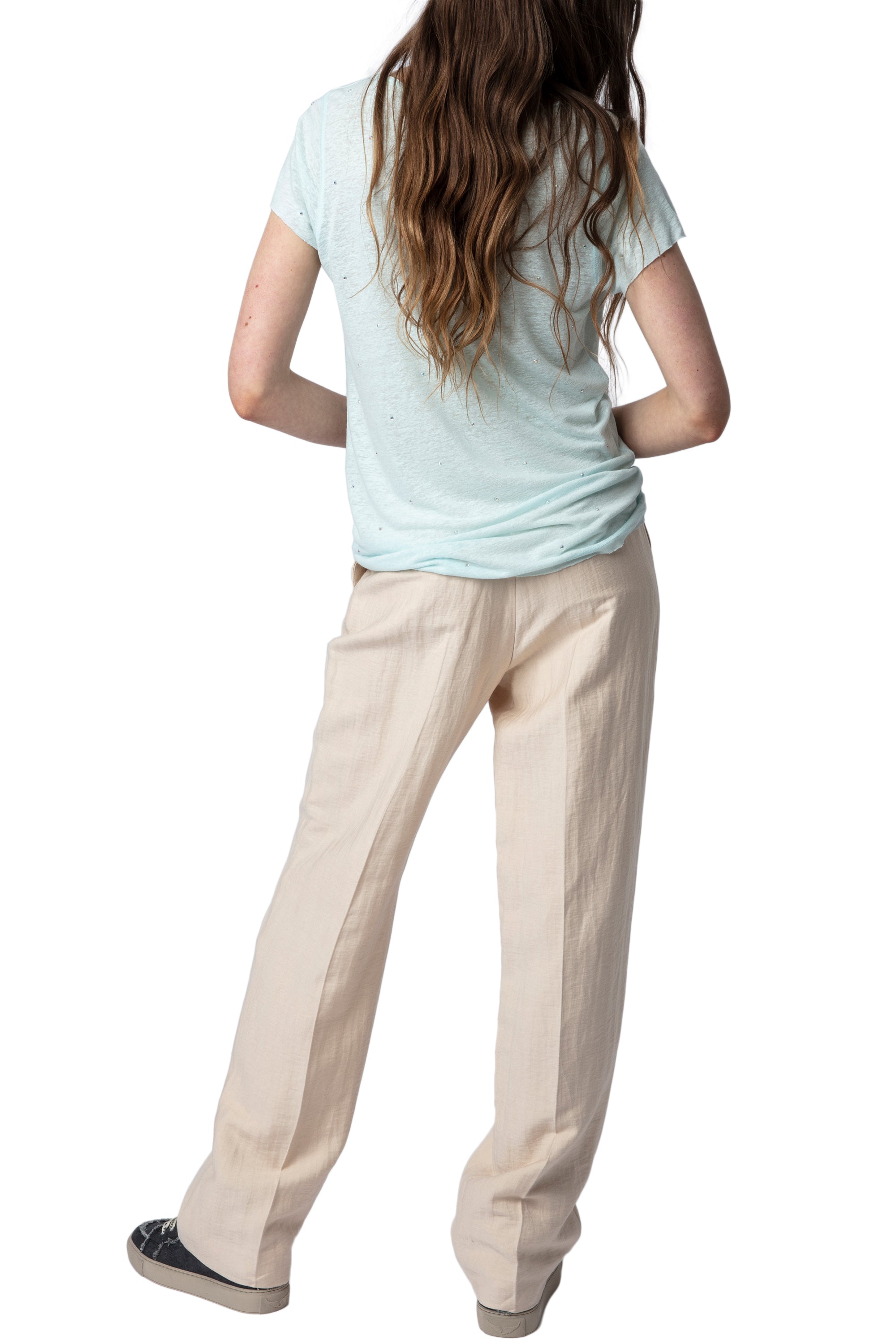 Tunisian linen T-shirt - Celadon