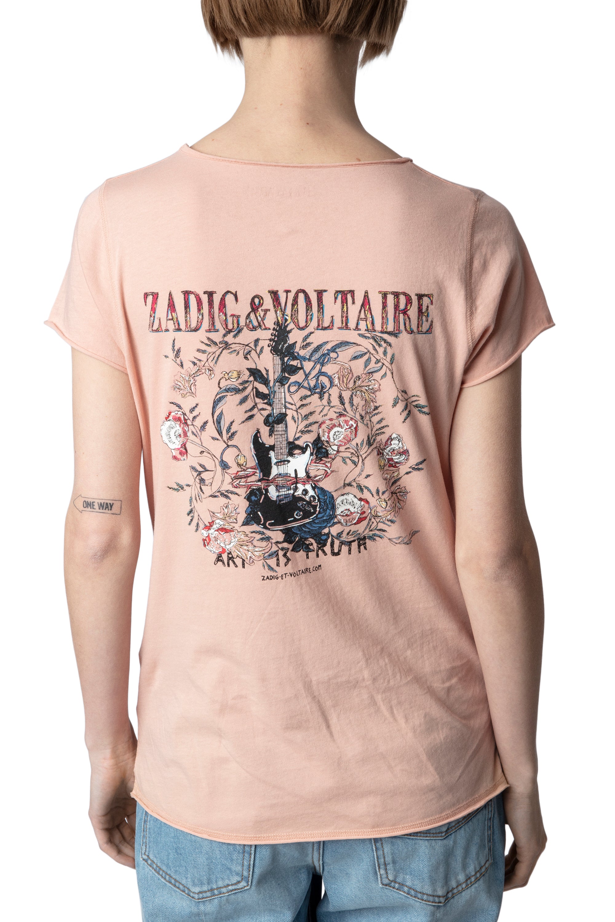 T-shirt à col tunisien Guitare - Poudre