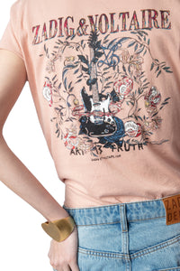 T-shirt à col tunisien Guitare - Poudre