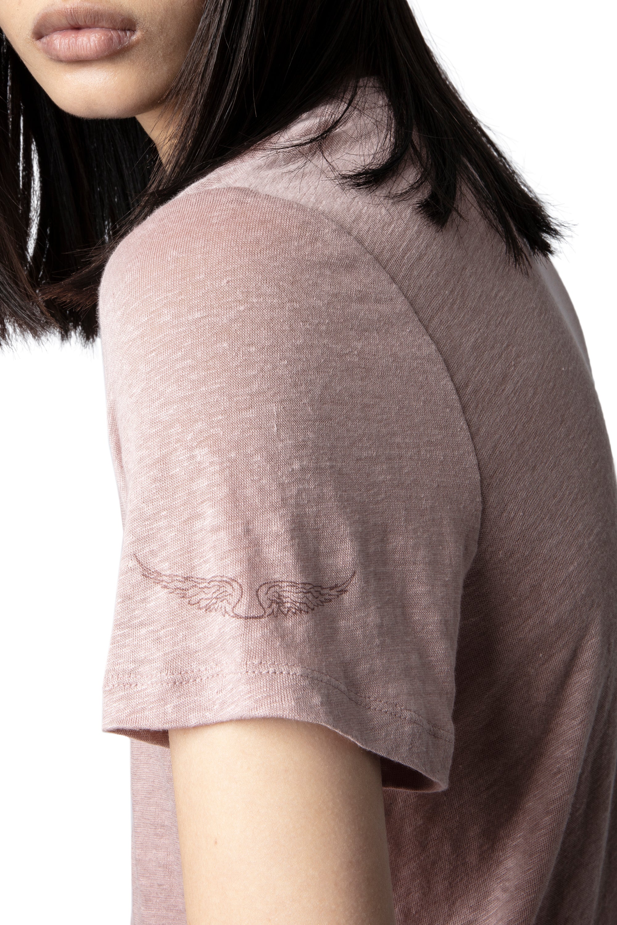 Atia Wings linen T-shirt - Mauve