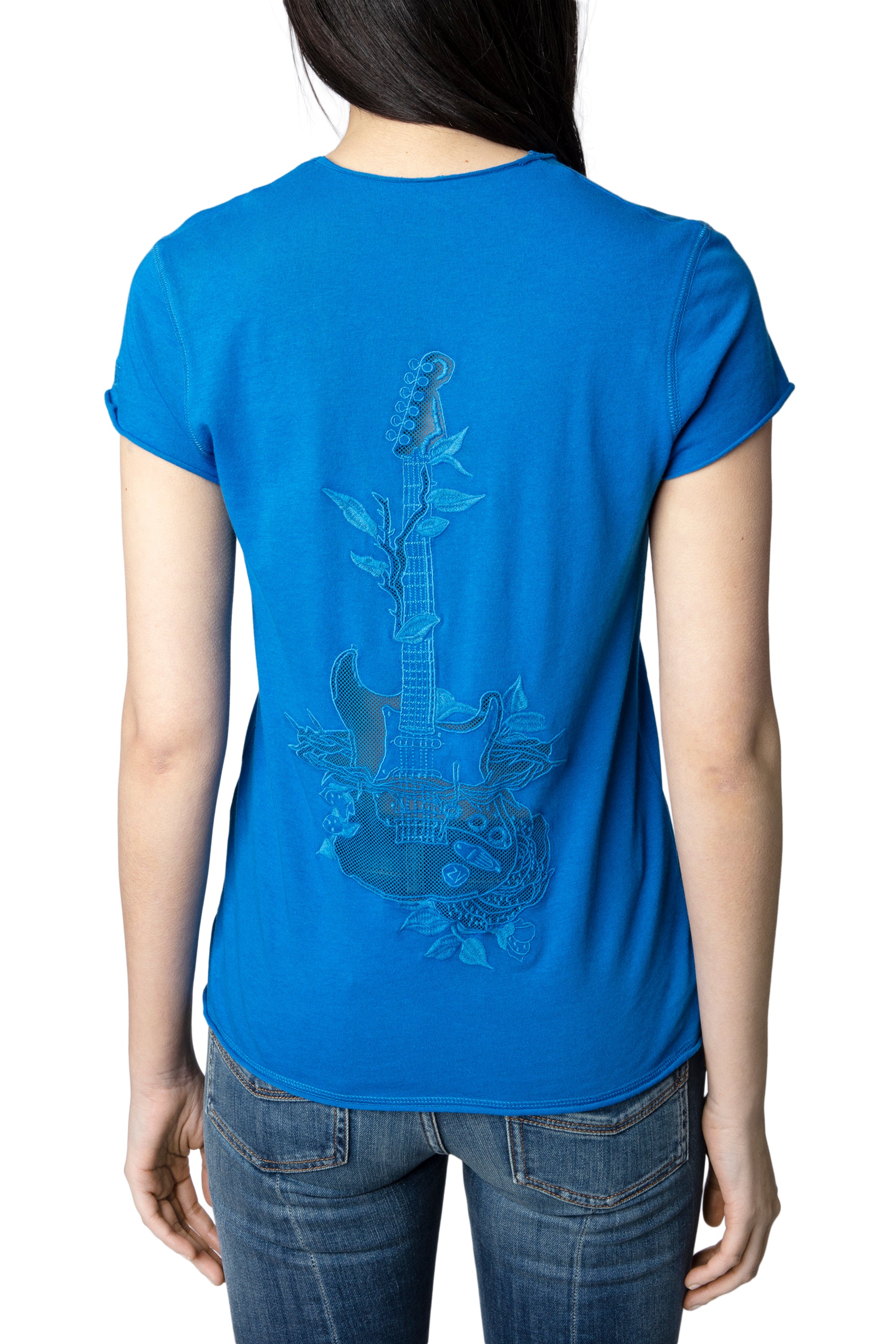 T-shirt Story Fishnet Guitar - Azur