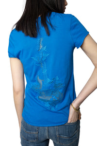 T-shirt Story Fishnet Guitar - Azur