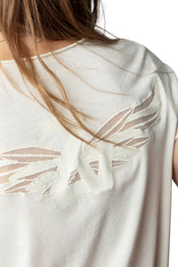 T-shirt Story Fishnet à logo " ZV" Wings - Sugar