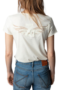T-shirt Story Fishnet à logo " ZV" Wings - Sugar