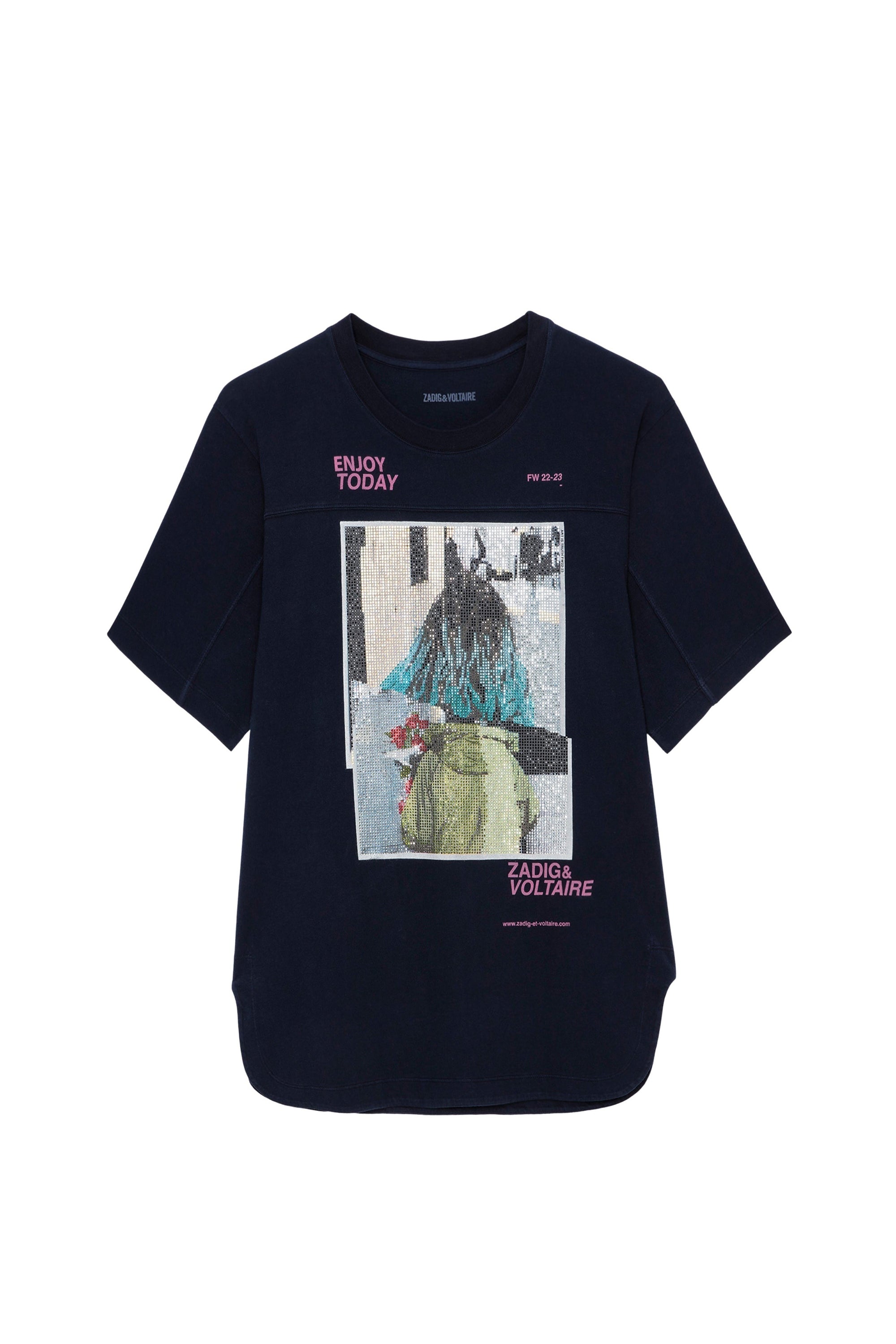 Bow Photoprint Strass T-shirt - Ink