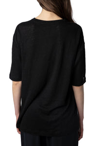 T-shirt Suzy en lin - Noir