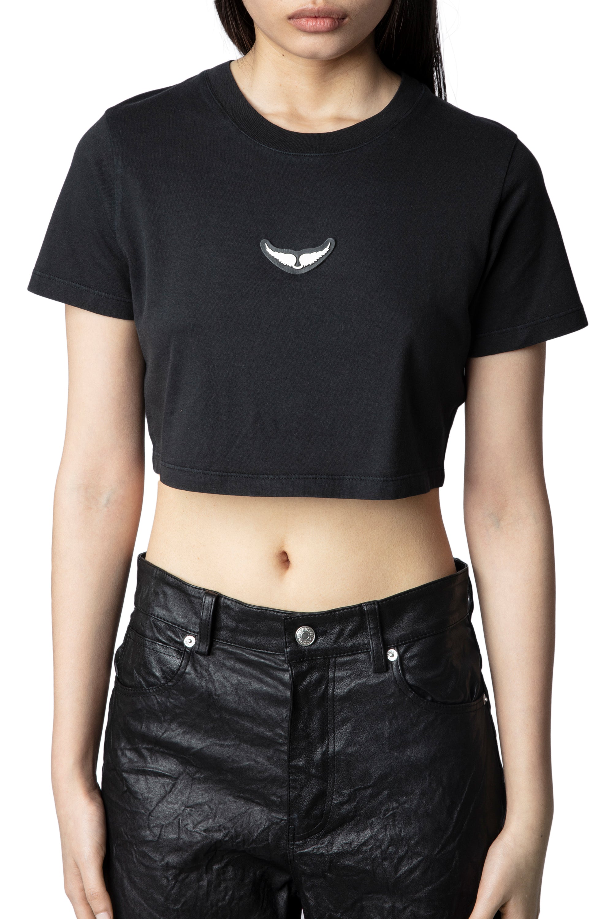 Carly crop T-shirt - Black