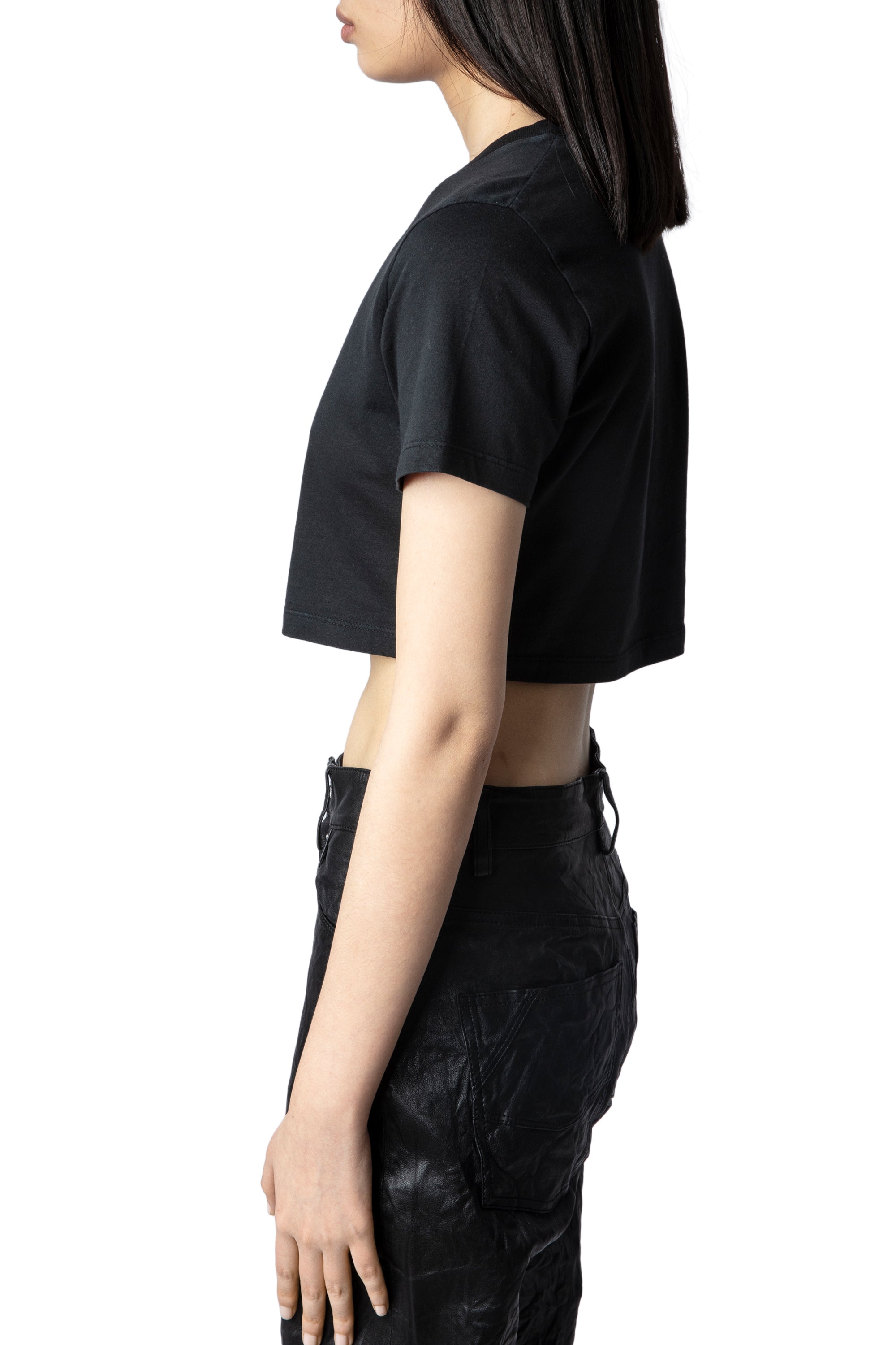 Carly crop T-shirt - Black
