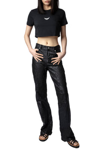 Carly crop T-shirt - Black