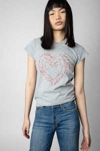 ZHORS CHINA GREY LINE SKINNY HEART ST VALENTINE STRAS