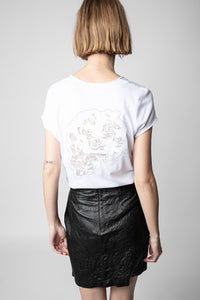ZHORS LIGNE BLANC STORY FISHNET SKULL STRASS