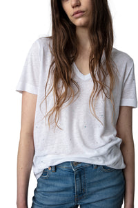 Wassa linen T-shirt - White