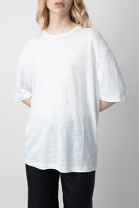 T-shirt Suzy Wings en lin - Blanc