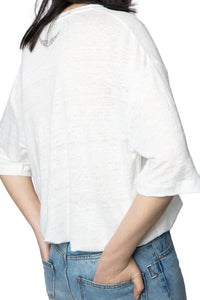 T-shirt Suzy Wings en lin - Blanc