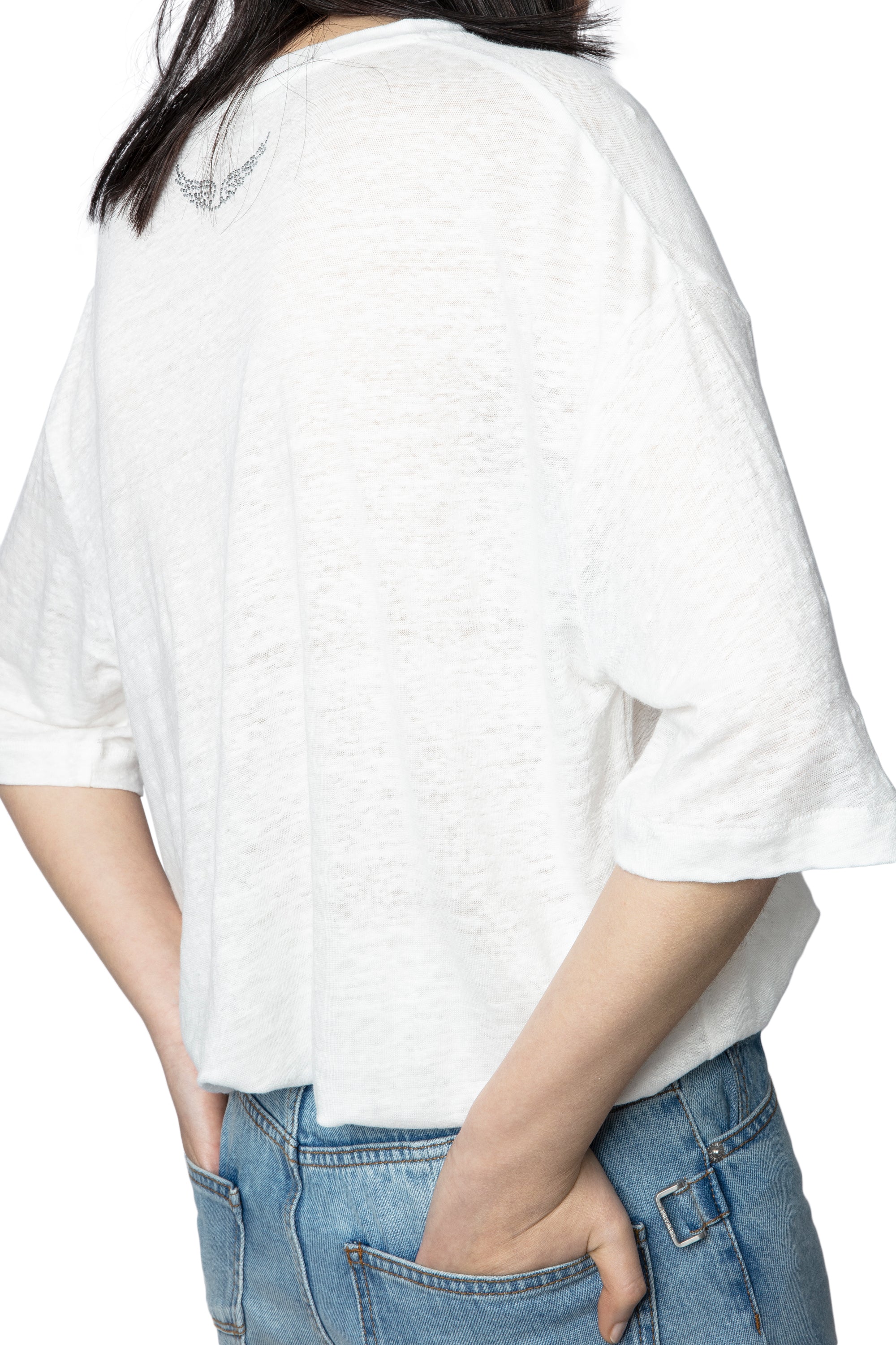 T-shirt Suzy Wings en lin - Blanc