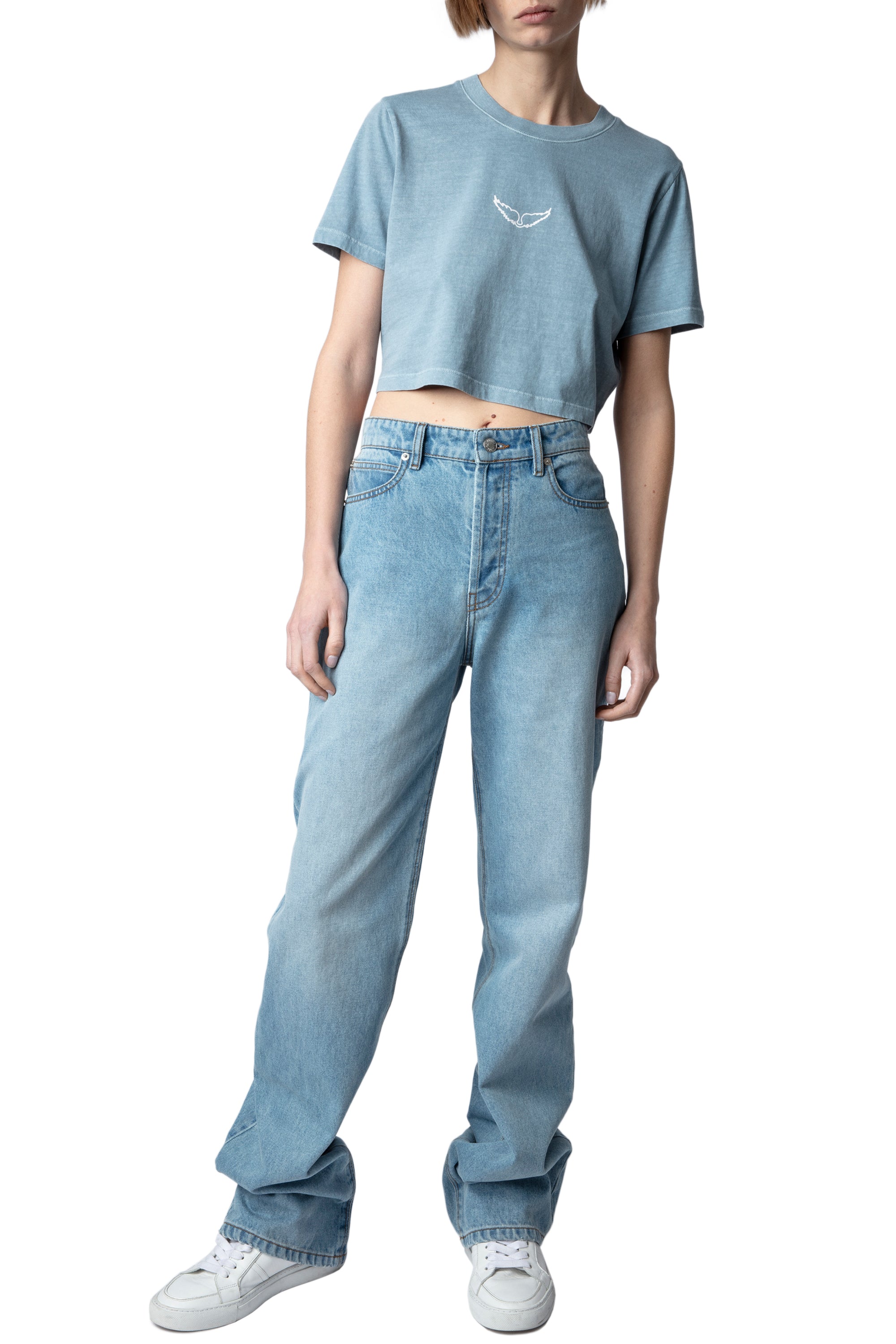 Carly crop T-shirt - Nuage
