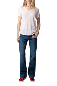 Atia Wings linen T-shirt - Soft Pink