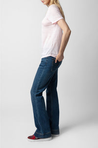 Atia Wings linen T-shirt - Soft Pink