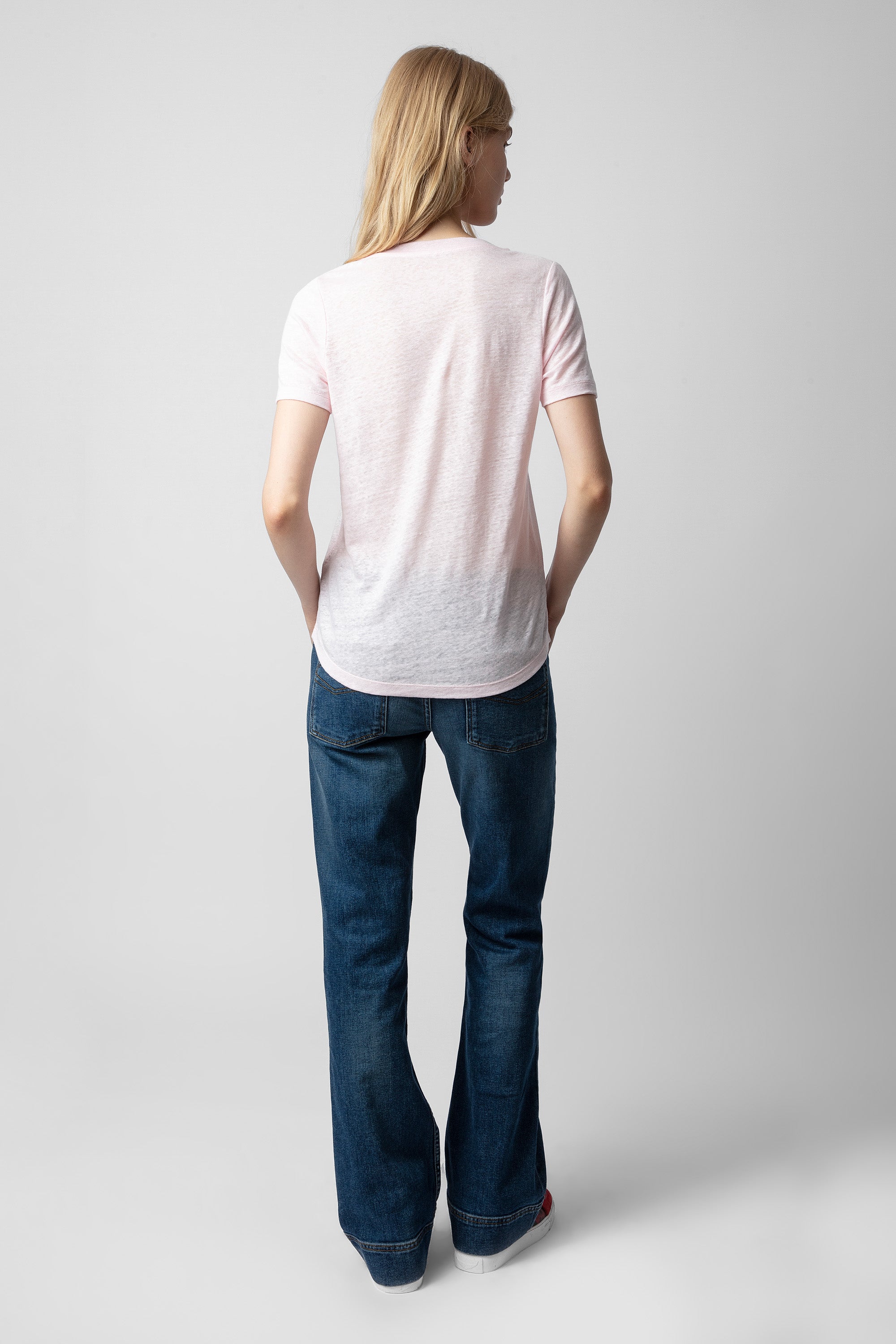 Atia Wings linen T-shirt - Soft Pink