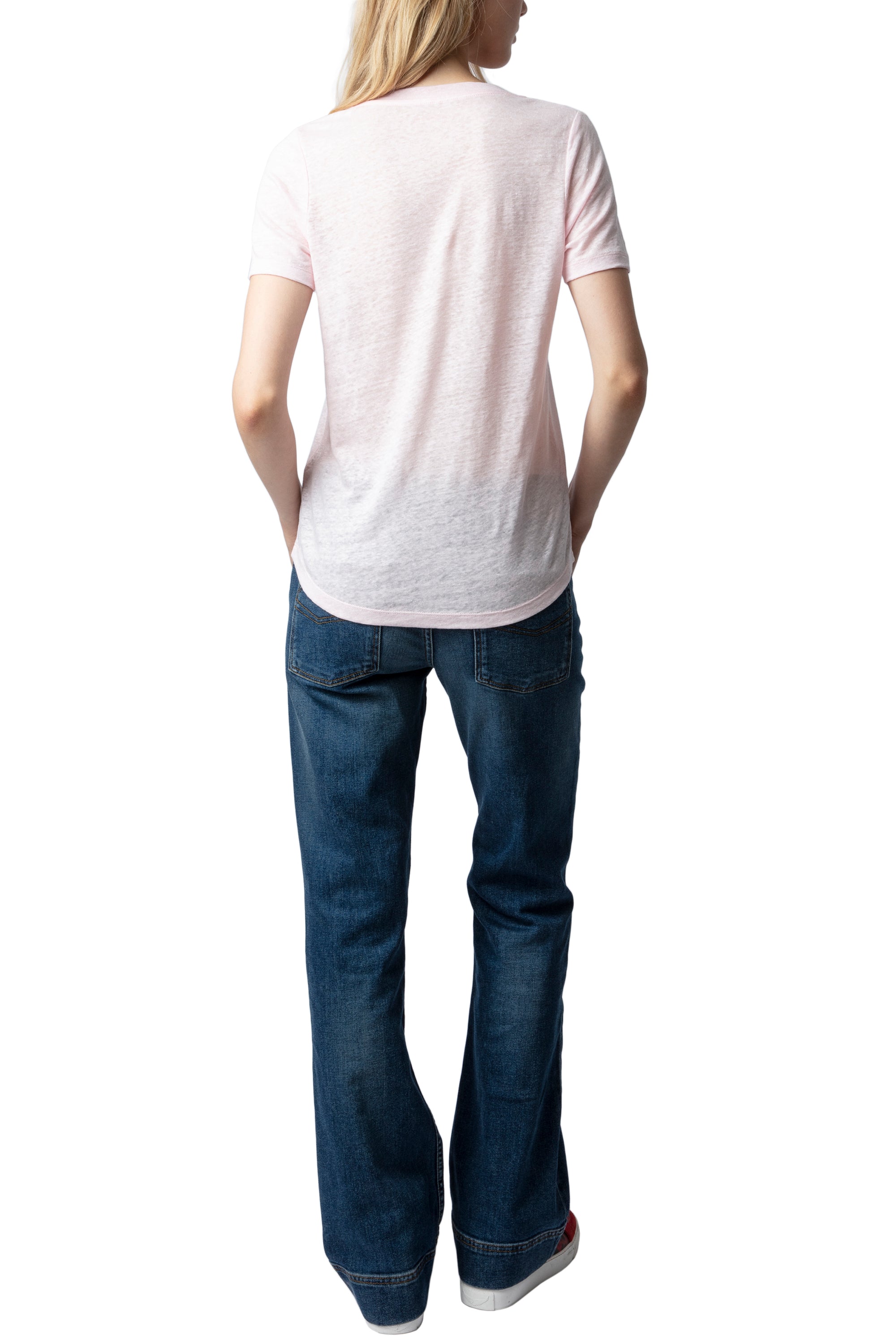 Atia Wings linen T-shirt - Soft Pink
