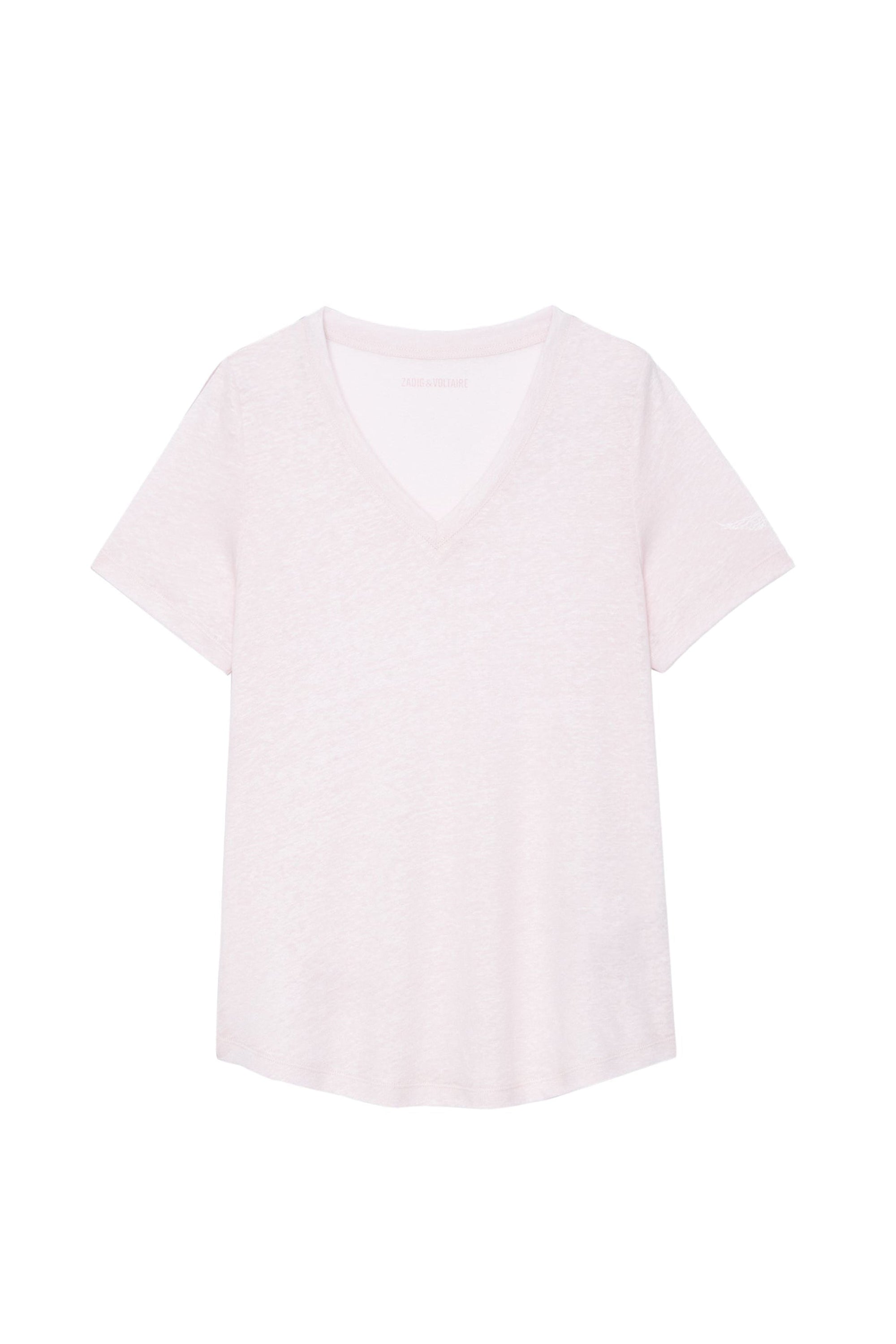 Atia Wings linen T-shirt - Soft Pink