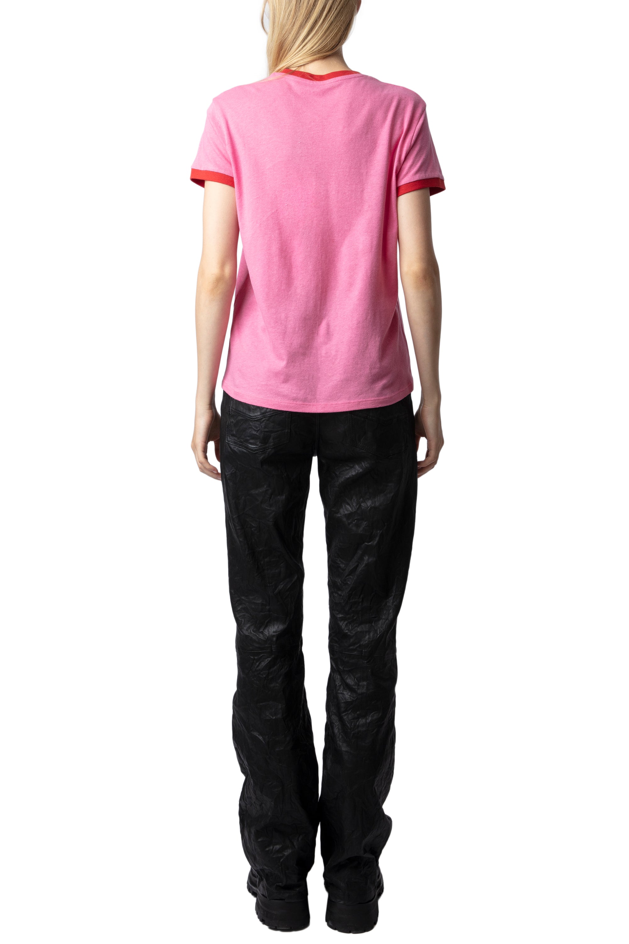T-shirt Zoe Photoprint en lin mélangé - Antic Pink