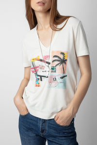 T-shirt Wassa en lin mélangé - Lin