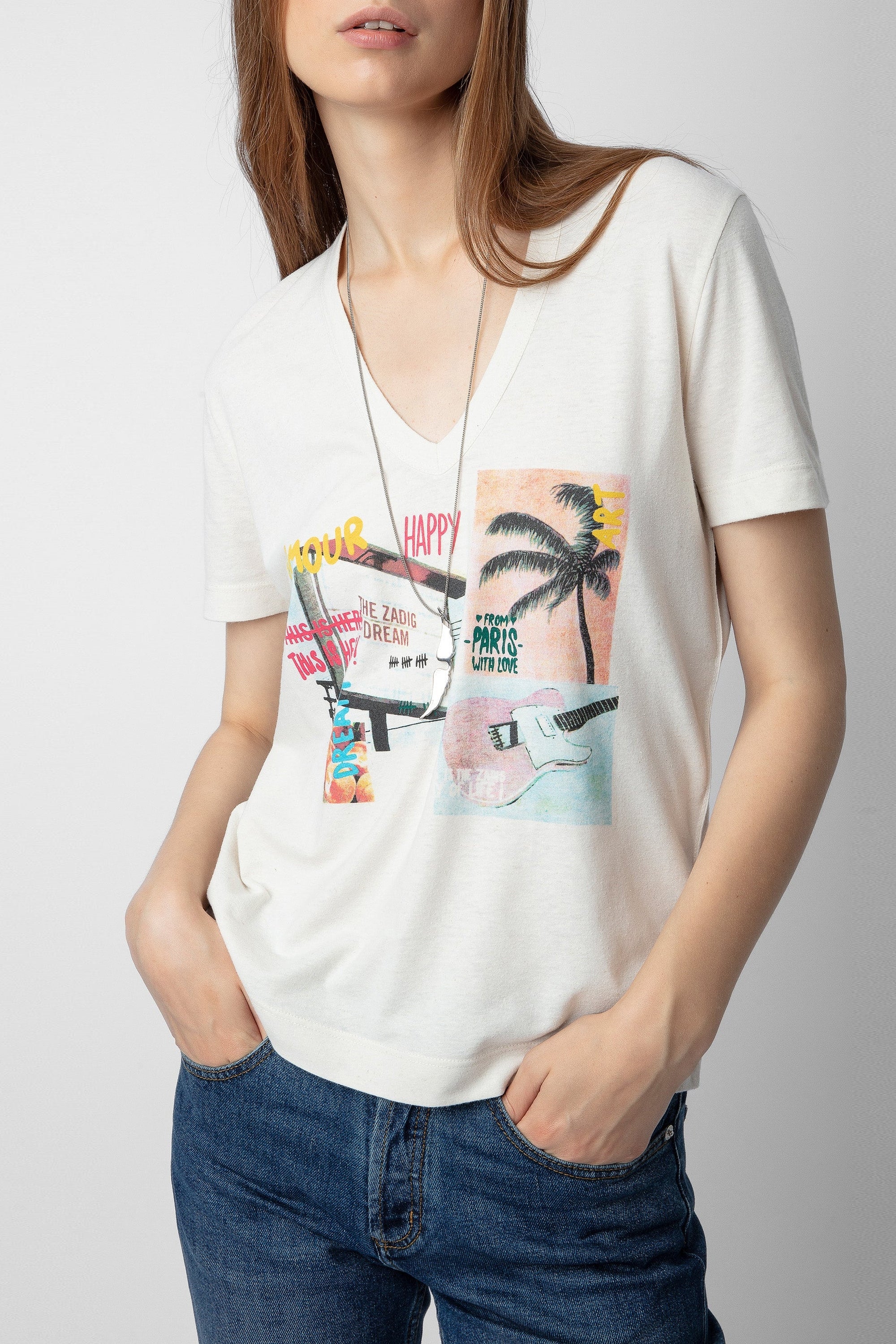 T-shirt Wassa en lin mélangé - Lin