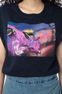 T-shirt Cecilia Moon - Encre