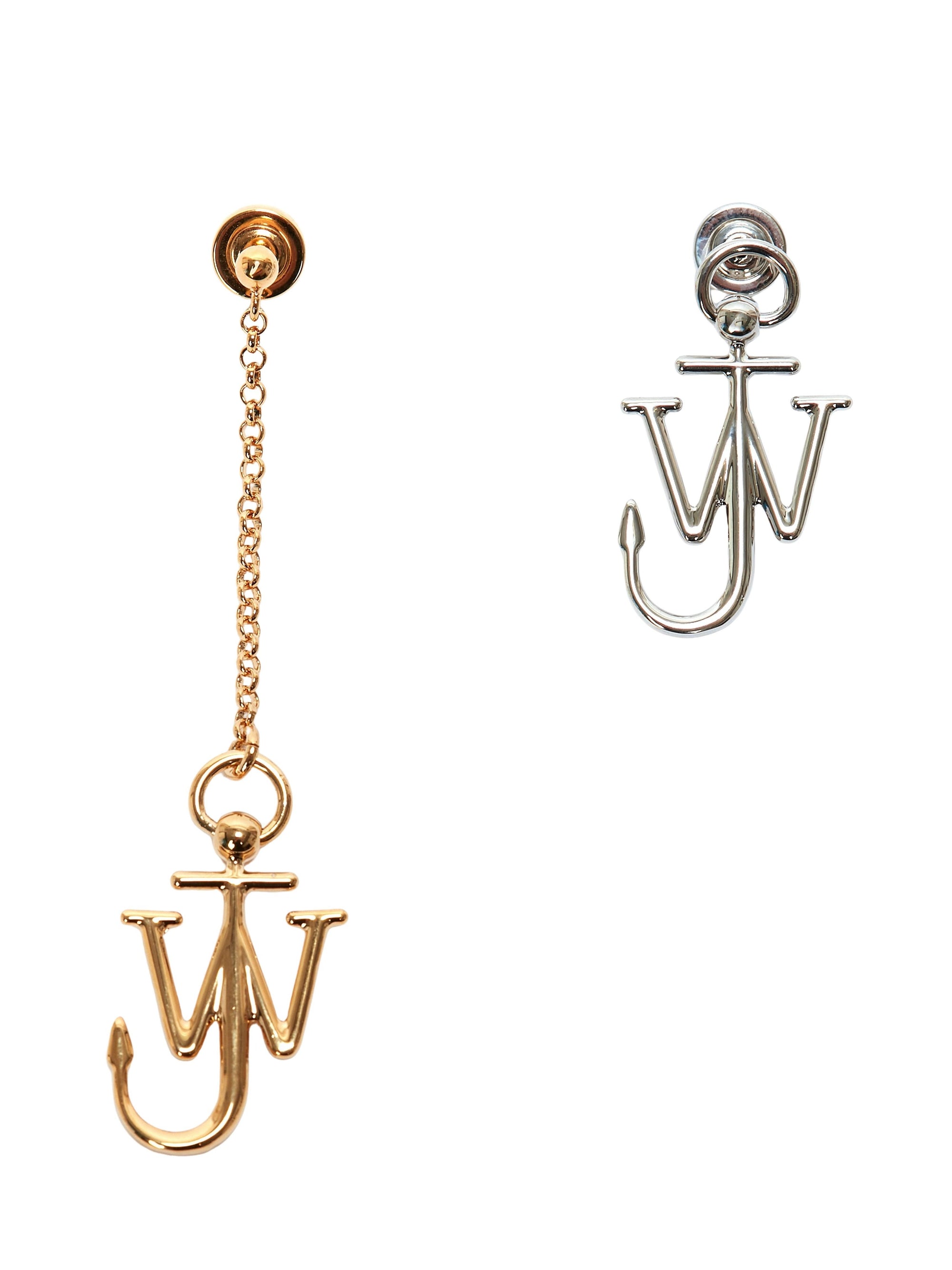 Boucles d'oreilles asymétriques ancres - Gold & Silver Tone