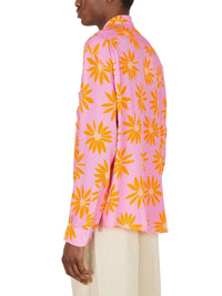 PRINT ORANGE/PINK FLOWERS LA CHEMISE SIMON