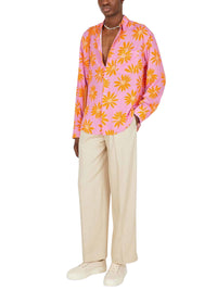 PRINT ORANGE/PINK FLOWERS LA CHEMISE SIMON
