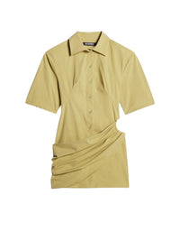 Robe courte Camisa chemise drapée - Light Khaki