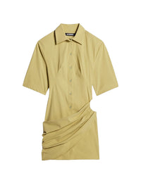 Robe courte Camisa drapée - Light Khaki