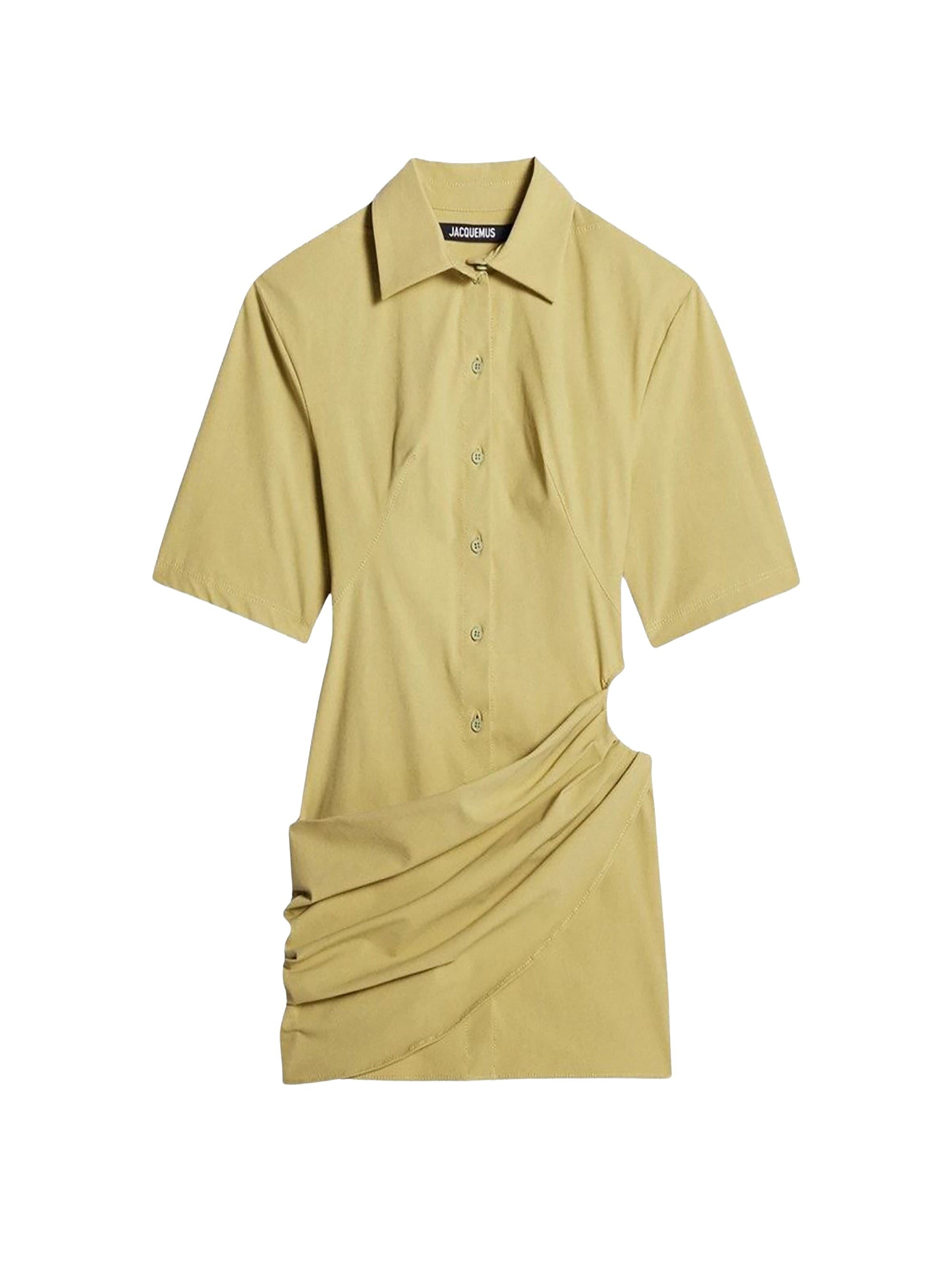Robe courte Camisa drapée - Light Khaki