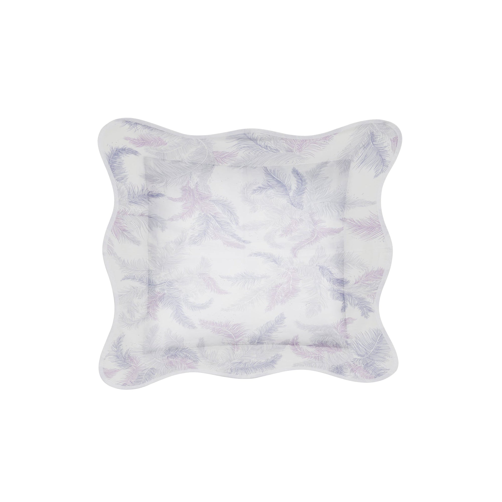 Taie d'oreiller Petites plumes en percale de coton - Bleu lavande